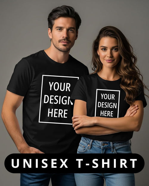 Round Neck Tshirt With Your Design-Cotton Biowash
