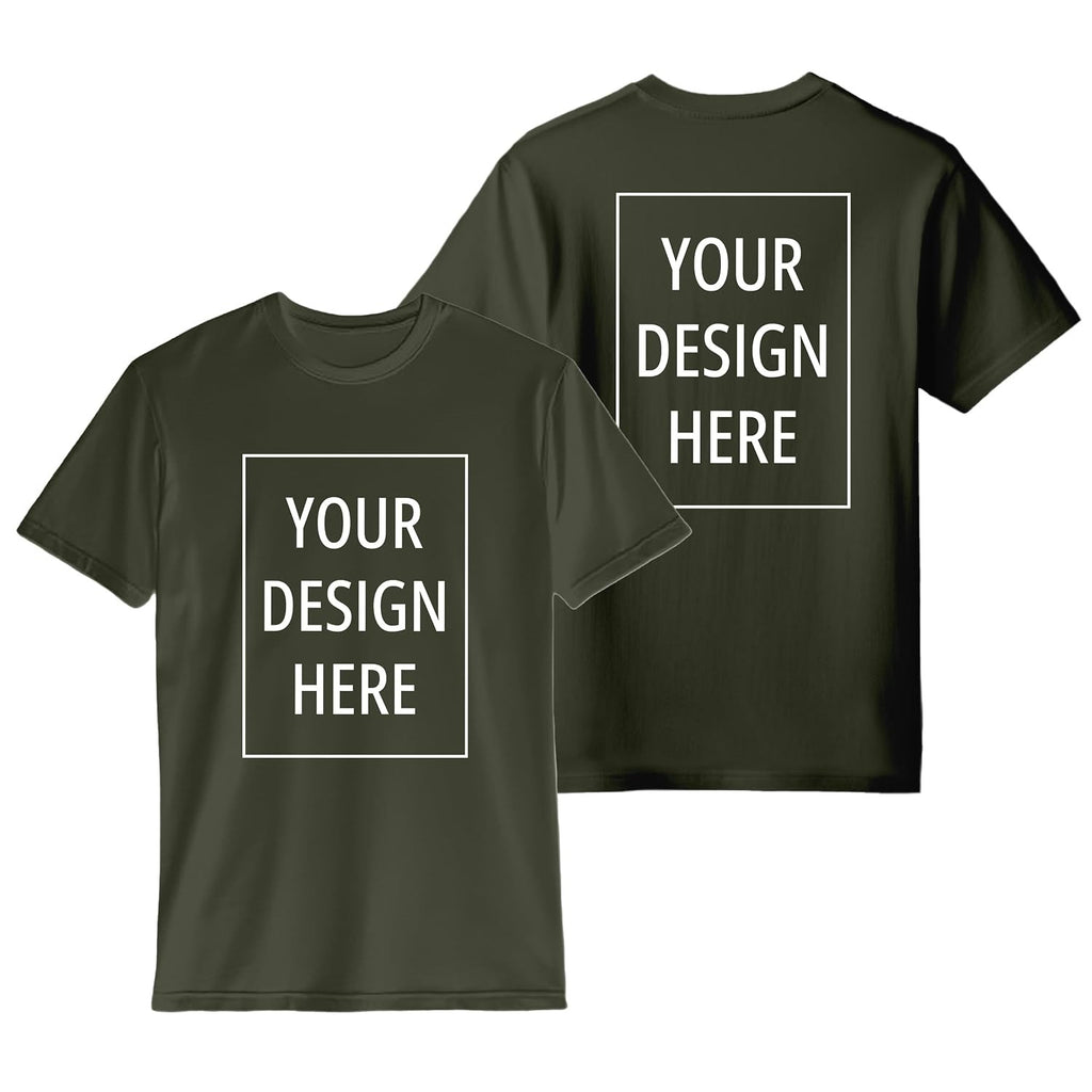 Round Neck Tshirt With Your Design-Cotton Biowash